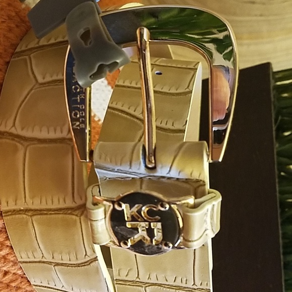 Kenneth Cole Reaction Putty and Gold Belt - Picture 2 of 2